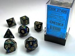 Lustrous Shadow/gold Polyhedral 7-Dice Set
